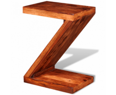 vidaXL Tavolino Laterale in Legno Massello di Sheesham a Forma Z