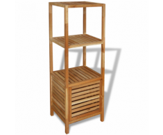 vidaXL Scaffale da Bagno in Legno Massello di Noce 39,5x35,5x123 cm