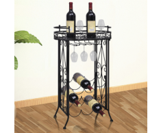 vidaXL Tavolo da vino con supporto per 9 bottiglie