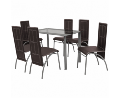 vidaXL Set Sala Da Pranzo 7 Pezzi Marrone