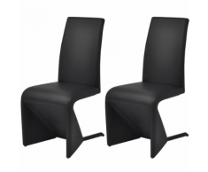 vidaXL vidaX Set 2 Sedie a Sbalzo per Sala da Pranzo in Pelle Sintetica Nera