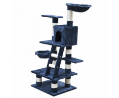 vidaXL Casina ad albero per gatto 122 cm Peluche blu scuro