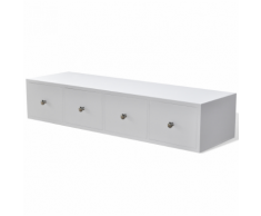 vidaXL Armadietto Bianco Legno con 4 Cassetti
