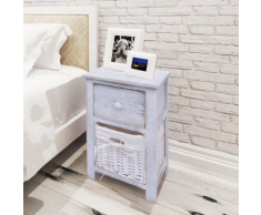 vidaXL Comodino Shabby Chic Bianco in Legno