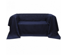 vidaXL Fodera per divano in micro-camoscio blu marino 270 x 350 cm