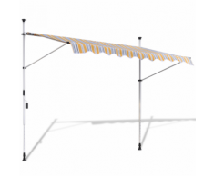vidaXL Tenda da Sole a Scomparsa 400 cm ad Azionamento Manuale Giallo/Blu
