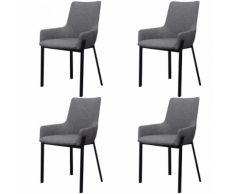 vidaXL vidaX Sedie Per Sala Da Pranzo 4 Pezzi In Stoffa Grigio Chiaro