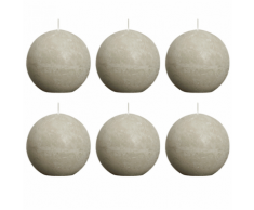 Bolsius Candela Sfera Rustica 80 mm Grigio ghiaia set di 6 pezzi