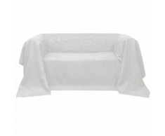 vidaXL Fodera per divano in micro-camoscio crema 270 x 350 cm