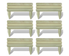 vidaXL Set 6 pz Palizzata recinzione giardino in legno orizzontale 60 cm