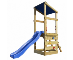vidaXL casetta in legno con scala e scivolo 260x90x235 cm