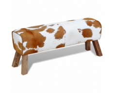 vidaXL Panca in Vera Pelle Bovina 120x28x50 cm