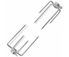 vidaXL Barbecue forche per spiedo 2 pezzi in acciaio