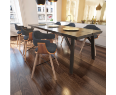 vidaXL Set 6 pz Sedia da pranzo in legno curvato e rivestimento tessuto