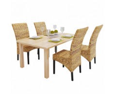 vidaXL Sedie Sala da Pranzo 4 pz in Abaca Marroni