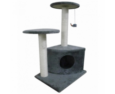 vidaXL Casina ad albero per gatto 70 cm Peluche grigio