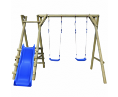 vidaXL Set Altalena con Scalette e Scivolo 270x255x210 cm in Legno di Pino