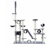 vidaXL Casina ad albero per gatto deluxe 230-260 cm Peluche grigio impronte