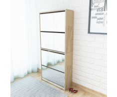vidaXL Scarpiera 4 Strati a Specchio in Rovere 63x17x134 cm