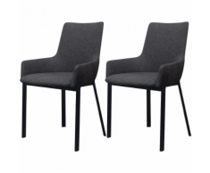 vidaXL vidaX Sedie Per Sala Da Pranzo 2 Pezzi In Stoffa Grigio Scuro