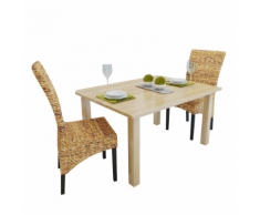 vidaXL Set 2 Sedie Sala da Pranzo in Abaca Marroni