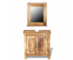vidaXL Armadietto da Bagno Vanity con Specchio Legno Massello di Mango
