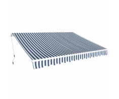 vidaXL Tenda da Sole Pieghevole Manualmente 3,5x2,5 m Blu e Bianca