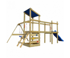 vidaXL Casetta in legno con scala, scivolo, altalene 463x275x235 cm