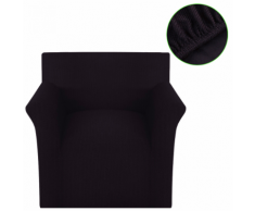 vidaXL Copridivano Fodera divano elastica maglia poliestere marrone