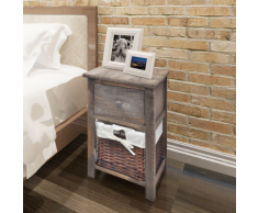 vidaXL Comodino Shabby Chic Marrone in Legno