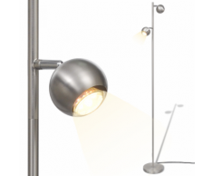 vidaXL Lampada da terra a LED con 2 luci paralumi sferici