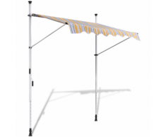 vidaXL Tenda da Sole a Scomparsa 150 cm ad Azionamento Manuale Giallo/Blu