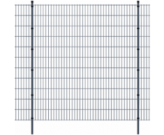 vidaXL Pannello di recinzione 2D giardino con paletti 2008x2230 mm 32m grigio