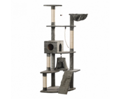 vidaXL Casina ad albero per gatto 191 cm Peluche grigio