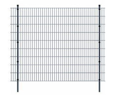 vidaXL Pannello di recinzione 2D giardino con paletti 2008x1830 mm 38m grigio