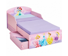 Disney Lettino per Bambini con Cassetti Princess 142x59x77 cm Rosa WORL660018