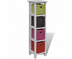 vidaXL Mobiletto contenitore in legno con scaffali e cestini multicolori