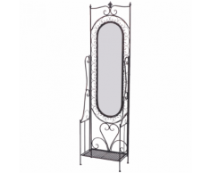 vidaXL Specchio Shabby da pavimento in ferro nero antico