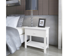 vidaXL Comodino Bianco in Legno