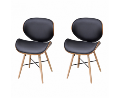 vidaXL Set 2 pz Sedia da pranzo con telaio in legno curvato senza braccioli