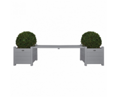 Esschert Design CF33G 2 Fioriere con panchina a ponte grigia