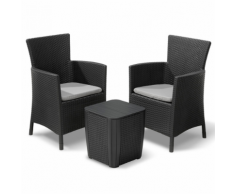 Allibert 3 Pezzi Mobili Da Giardino Iowa Color Grafite 223929