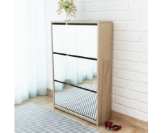 vidaXL Scarpiera 3 Strati a Specchio in Quercia 63x17x102.5 cm