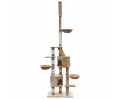 vidaXL Casina ad albero da coccole per gatto XL 230-260 cm Peluche Beige