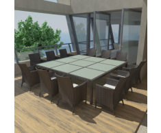 vidaXL Set Pranzo da Esterno in Poli Rattan Nero