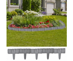 vidaXL Set 41 pz Recinzione giardino/prato in plastica imitazione pietra 10 m