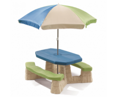 Step2 Tavolo da picnic per bambini con ombrellone Aqua 843800