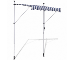 vidaXL Tenda da Sole a Scomparsa 200 cm ad Azionamento Manuale Blu/Bianco