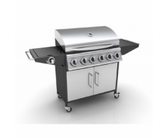 vidaXL Barbecue inox a gas Texas da esterno, 6 bruciatori