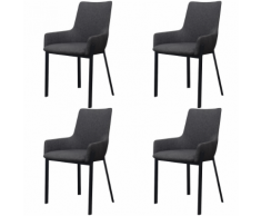 vidaXL vidaX Sedie Per Sala Da Pranzo 4 Pezzi In Stoffa Grigio Scuro